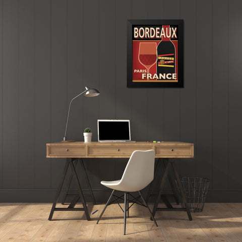 Bordeaux Black Modern Wood Framed Art Print by Pela Studio