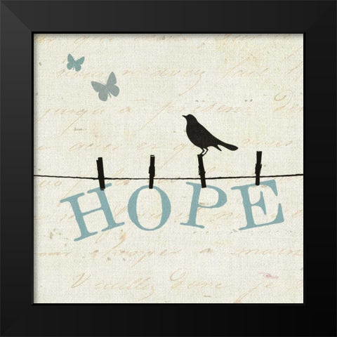 Bird Talk I Black Modern Wood Framed Art Print by Pela Studio