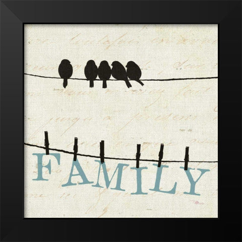 Bird Talk IV Black Modern Wood Framed Art Print by Pela Studio