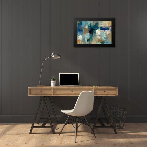 Jasper Lagoon Black Modern Wood Framed Art Print by Vassileva, Silvia