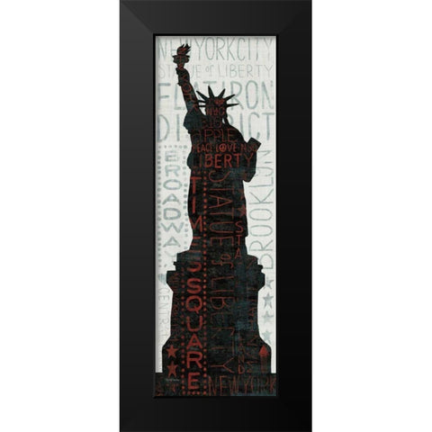 Statue of Liberty - Red Black Modern Wood Framed Art Print by Mullan, Michael