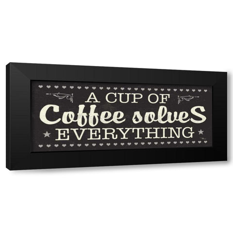 Coffee Lovers III Black Modern Wood Framed Art Print with Double Matting by Pela Studio