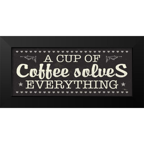 Coffee Lovers III Black Modern Wood Framed Art Print by Pela Studio