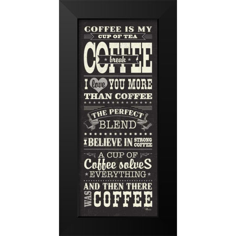 Coffee Lovers I Black Modern Wood Framed Art Print by Pela Studio