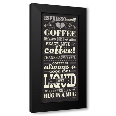 Coffee Lovers II Black Modern Wood Framed Art Print with Double Matting by Pela Studio