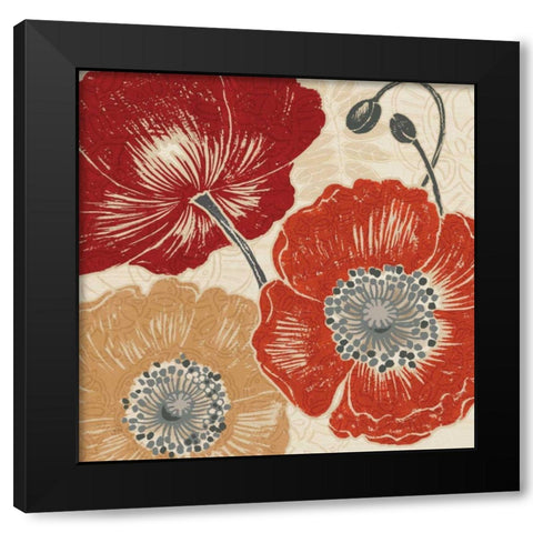 A Poppys Touch II Black Modern Wood Framed Art Print with Double Matting by Brissonnet, Daphne