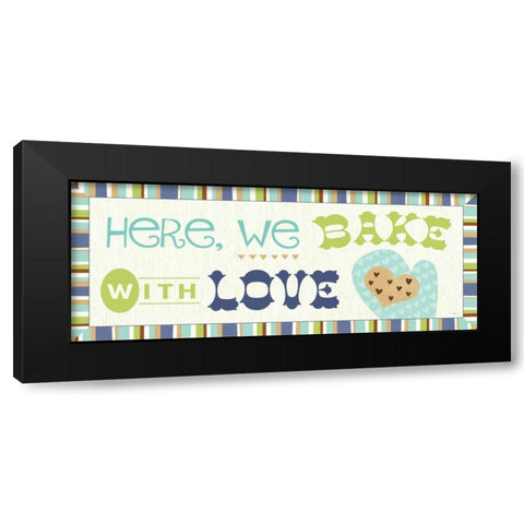 Luv 2 Bake II Black Modern Wood Framed Art Print by Pela Studio