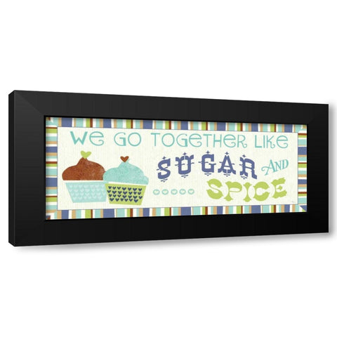Luv 2 Bake V Black Modern Wood Framed Art Print with Double Matting by Pela Studio
