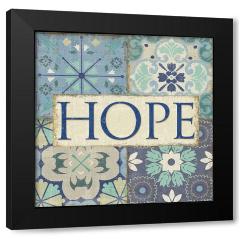 Santorini II - Hope Black Modern Wood Framed Art Print with Double Matting by Pela Studio