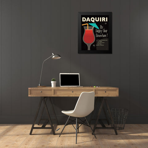 Cocktail Hour III Black Modern Wood Framed Art Print by Pela Studio