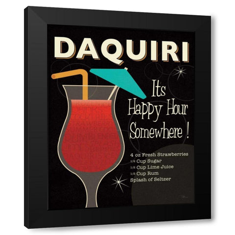 Cocktail Hour III Black Modern Wood Framed Art Print with Double Matting by Pela Studio
