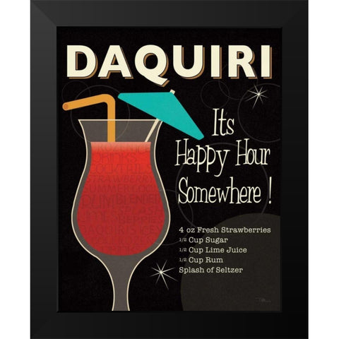 Cocktail Hour III Black Modern Wood Framed Art Print by Pela Studio