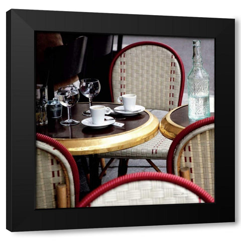 Outdoor Cafe Black Modern Wood Framed Art Print by Olivier, Marc