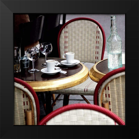 Outdoor Cafe Black Modern Wood Framed Art Print by Olivier, Marc