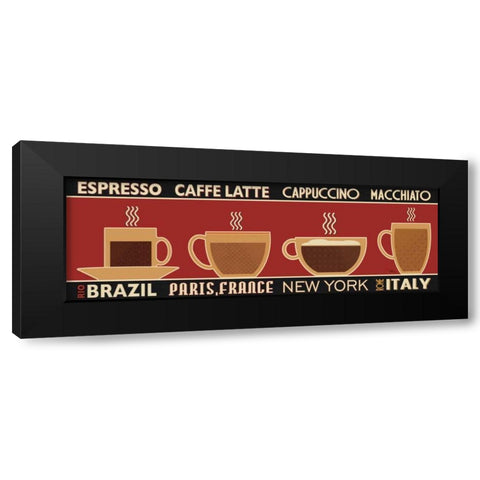 Deco Coffee Panel I  Black Modern Wood Framed Art Print with Double Matting by Pela Studio