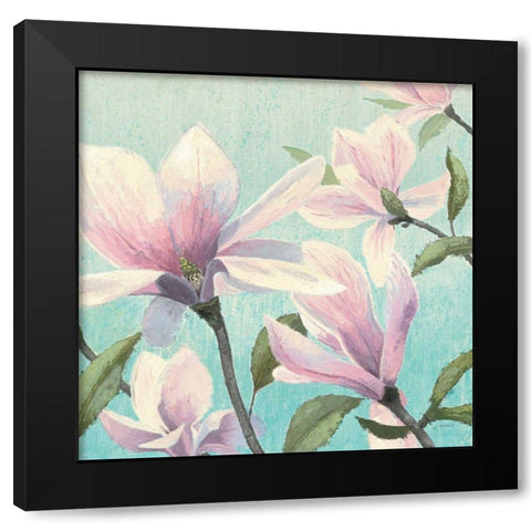 Southern Blossoms I Square Black Modern Wood Framed Art Print by Wiens, James