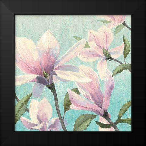 Southern Blossoms I Square Black Modern Wood Framed Art Print by Wiens, James