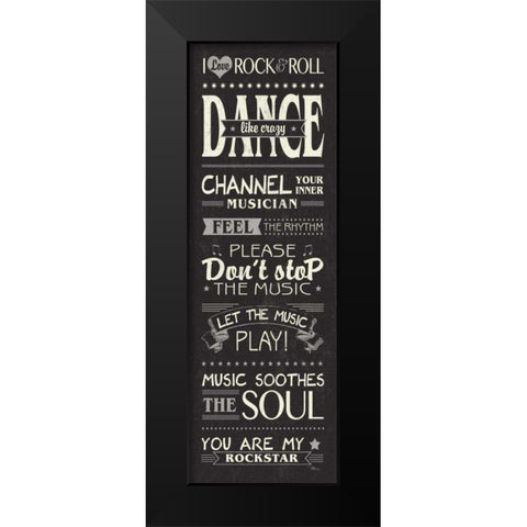 Music Lovers I Black Modern Wood Framed Art Print by Pela Studio