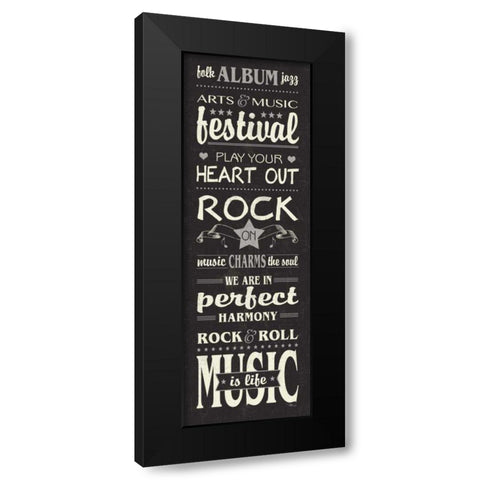 Music Lovers II Black Modern Wood Framed Art Print with Double Matting by Pela Studio