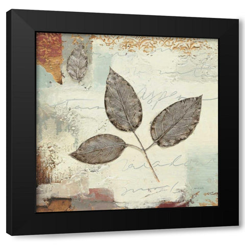 Silver Leaves II Black Modern Wood Framed Art Print by Wiens, James