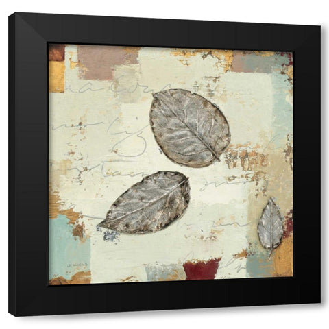 Silver Leaves IV Black Modern Wood Framed Art Print with Double Matting by Wiens, James