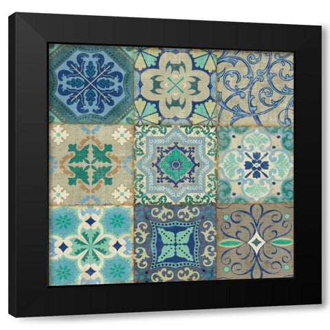 Santorini I Black Modern Wood Framed Art Print with Double Matting by Pela Studio