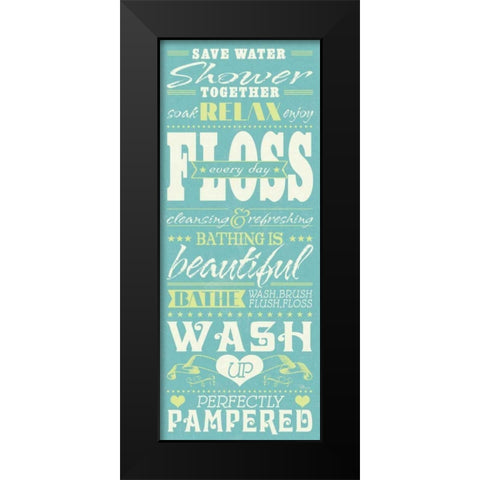 Wash Up II Black Modern Wood Framed Art Print by Pela Studio