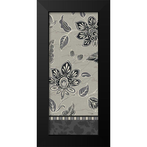 Garden Drawings Dark V Black Modern Wood Framed Art Print by Pela