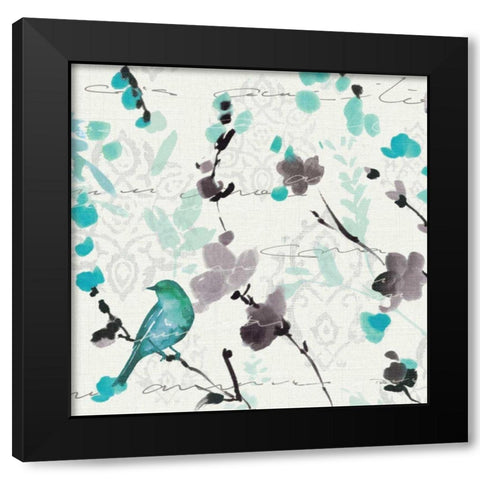 Flowing III Black Modern Wood Framed Art Print with Double Matting by ERR, Pela