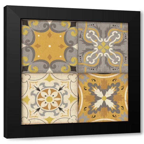Gray Glow Square 4 Up Black Modern Wood Framed Art Print by Pela Studio