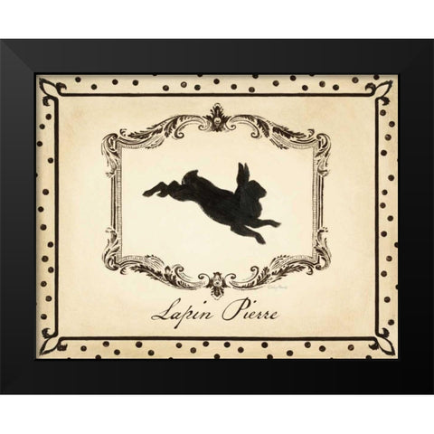 Cartouche Lapin I Black Modern Wood Framed Art Print by Adams, Emily