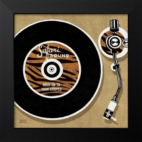 Analog Jungle Record Player Black Modern Wood Framed Art Print by Mullan, Michael