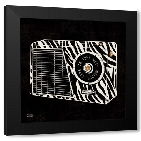 Analog Jungle Radio Black Modern Wood Framed Art Print with Double Matting by Mullan, Michael