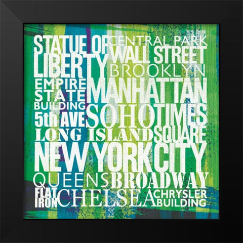 New York City Life Patterns I Black Modern Wood Framed Art Print by Mullan, Michael