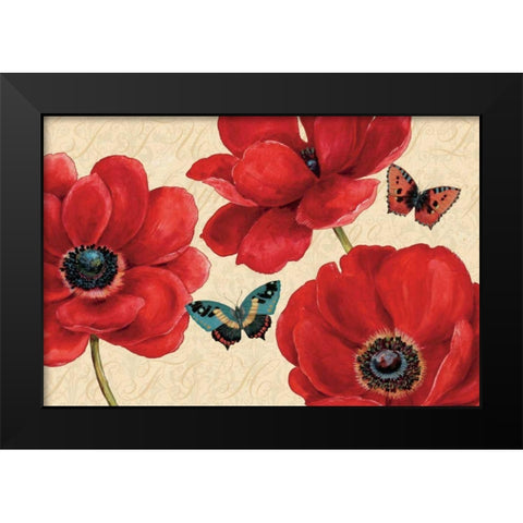 Petals and Wings on Beige I Black Modern Wood Framed Art Print by Brissonnet, Daphne