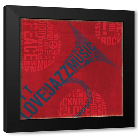 Type Trumpet Square Black Modern Wood Framed Art Print with Double Matting by Mullan, Michael