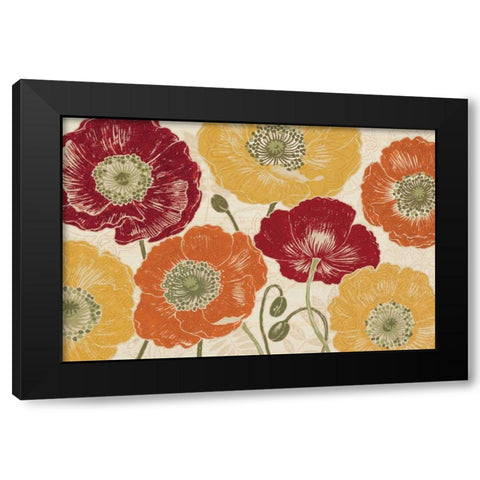 A Poppys Touch I Spice Black Modern Wood Framed Art Print with Double Matting by Brissonnet, Daphne