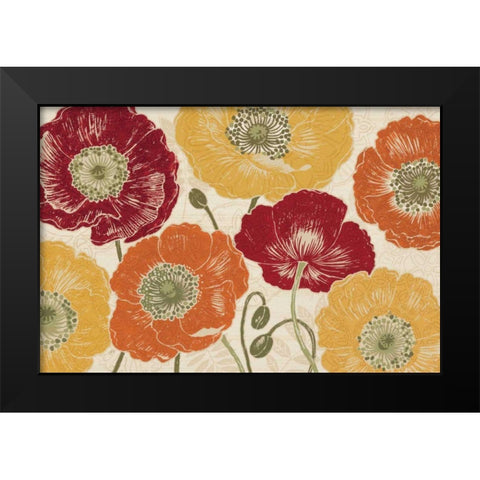 A Poppys Touch I Spice Black Modern Wood Framed Art Print by Brissonnet, Daphne