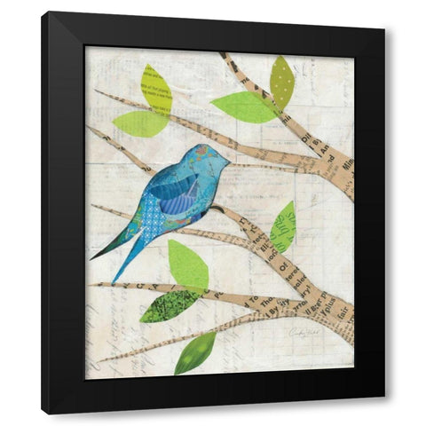 Birds in Spring I Black Modern Wood Framed Art Print with Double Matting by Prahl, Courtney