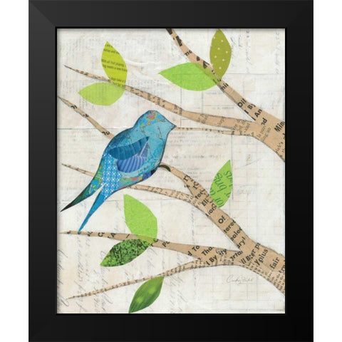 Birds in Spring I Black Modern Wood Framed Art Print by Prahl, Courtney