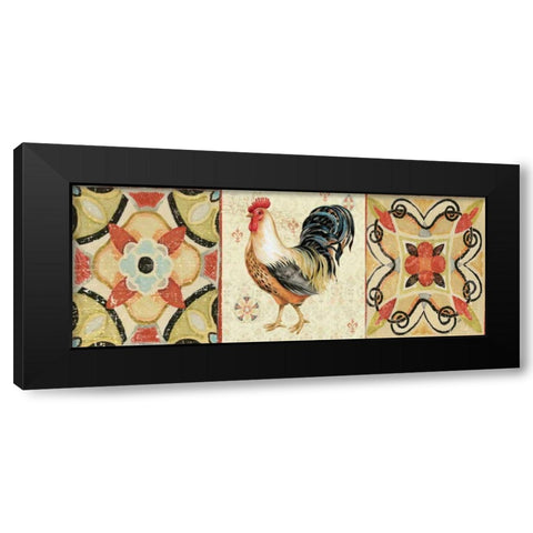 Bohemian Rooster Panel I Black Modern Wood Framed Art Print with Double Matting by Brissonnet, Daphne