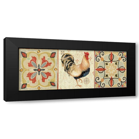 Bohemian Rooster Panel II Black Modern Wood Framed Art Print with Double Matting by Brissonnet, Daphne