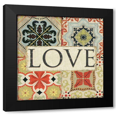Spice Santorini I - Love  Black Modern Wood Framed Art Print by Pela Studio