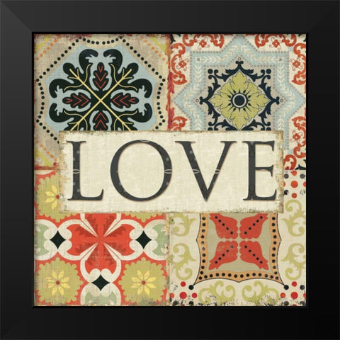 Spice Santorini I - Love  Black Modern Wood Framed Art Print by Pela Studio