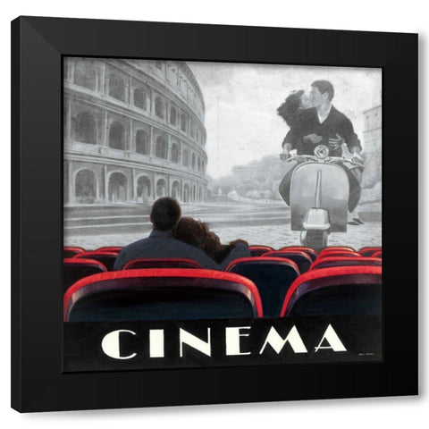 Cinema Roma Black Modern Wood Framed Art Print with Double Matting by Fabiano, Marco