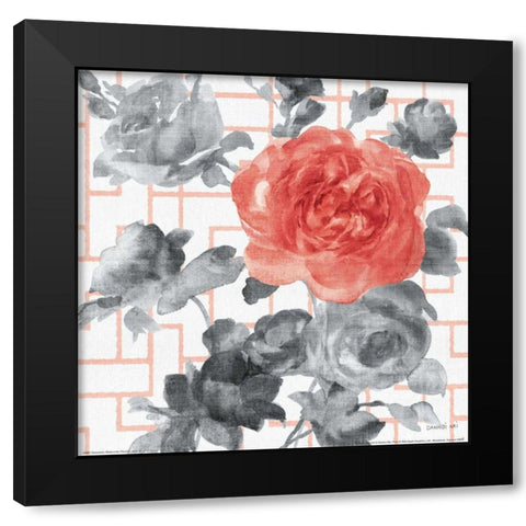 Geometric Watercolor Floral I Black Modern Wood Framed Art Print with Double Matting by Nai, Danhui