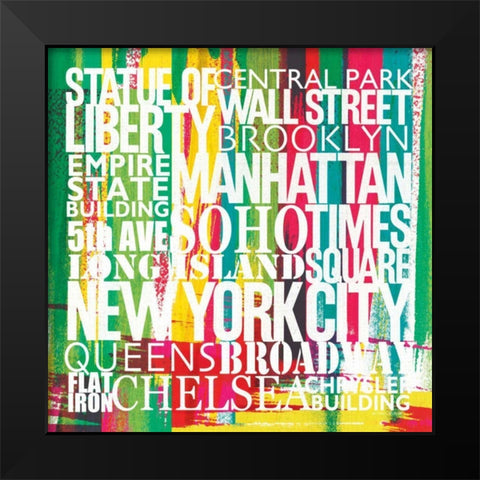 New York City Life Patterns VII Black Modern Wood Framed Art Print by Mullan, Michael