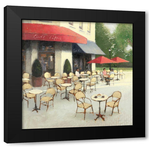 Cafe du Matin II Black Modern Wood Framed Art Print with Double Matting by Wiens, James