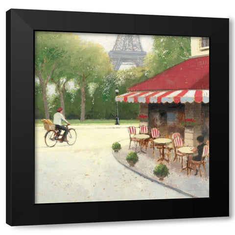 Cafe du Matin III Black Modern Wood Framed Art Print with Double Matting by Wiens, James