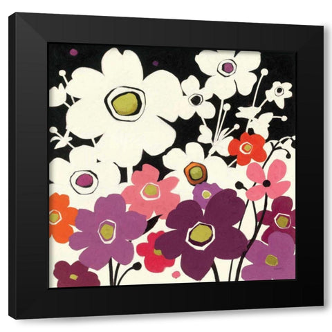 Flower Power II Black Modern Wood Framed Art Print by Novak, Shirley